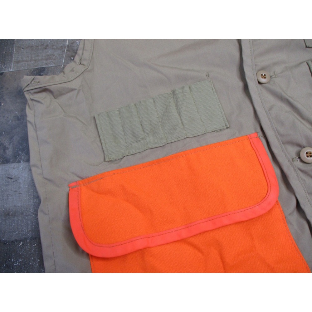 Vintage SafTbak Hunting Vest Large 42x44 Orange Tan USA Catfish Hunter Pockets - Picture 7 of 11